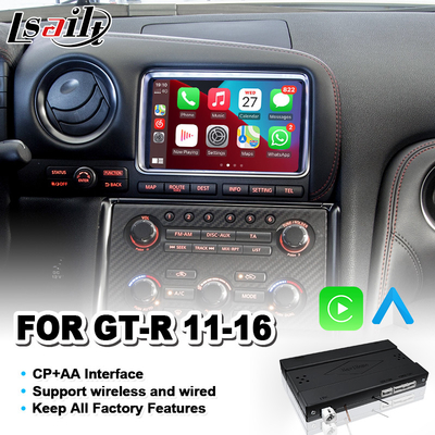 LSAILT 안드로이드 오토 CP AA OEM 통합 비디오 인터페이스 카플레이 닛산 GTR GT-R R35 2011-2016