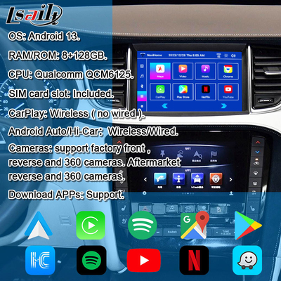 8+128G 안드로이드 내비게이션 박스 인포테인먼트 모듈 인피니티 QX50 2018-2020 EX QX80 무선 카플레이, 안드로이드 인터페이스