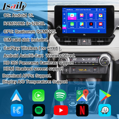 토요타 RAV-4 2023-Crown, Alphard, Harrier의 안드로이드 13 안드로이드 인포테인먼트 인터페이스