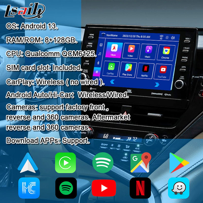 토요타 캠리 2018-2021 RAV-4, 시엔나 OEM 스크린 업그레이드 안드로이드 멀티미디어 시스템 유튜브, 넷플릭스 포함