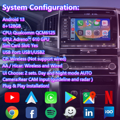 Lsailt 안드로이드 멀티미디어 비디오 인터페이스 for Toyota Land Cruiser LC200 V8 LC 200 2012-2015
