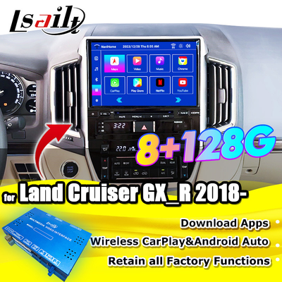 랜드 크루저 GX_R 2018-2021 LC200 무선 애플 카플레이&안드로이드 오토 리트로피트 업그레이드용 안드로이드 멀티미디어 인터페이스
