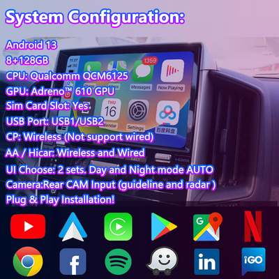 Lsailt 안드로이드 멀티미디어 비디오 인터페이스 2018-2022 토요타 랜드 크루저 LC200 GX-R LC 200 GXR