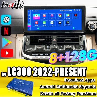 랜드 크루저 300 2022-현재 안드로이드 인터페이스 통합을 위한 Lsailt OEM 안드로이드 업그레이드 모듈 유튜브, 웨이즈, 플레이 스토어