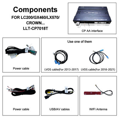 랜드 크루저 200 2013-2021용 플러그 앤 플레이 Apple CarPlay 인터페이스, 다국어 지원, 360 카메라, 후방 카메라 지원