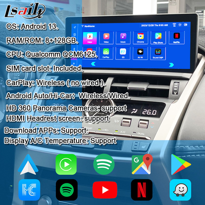 Lexus 안드로이드 화면 무선 CarPlay와 안드로이드 오토 10.25 인치 터치 스크린