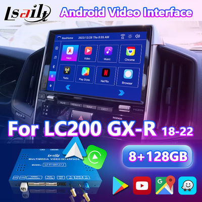 토요타 랜드크루저 LC200 LC-GT GXR 2018-2021 터치 3을 위한 4+64GB 안드로이드 카플레이 비디오 인터페이스
