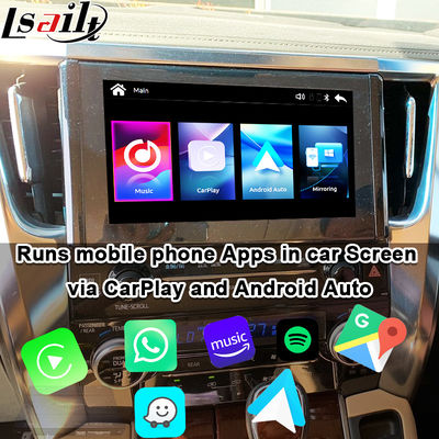 알파드 30 시리즈 벨파이어 토요타용 무선 Apple CarPlay/Android Auto 업그레이드 모듈, FM 라디오, 에어컨, 미러링, 카메라 지원