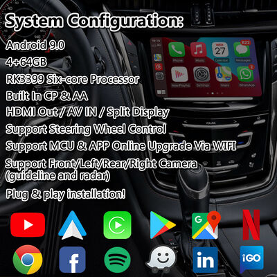 2013-2019 캐딜락 CTS CUE 시스템용 Lsailt 안드로이드 GPS 내비게이션 비디오 인터페이스 (카플레이 포함)