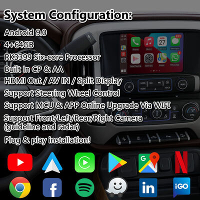 쉐보레 실버라도 안드로이드 카플레이 멀티미디어 인터페이스와 무선 안드로이드 오토