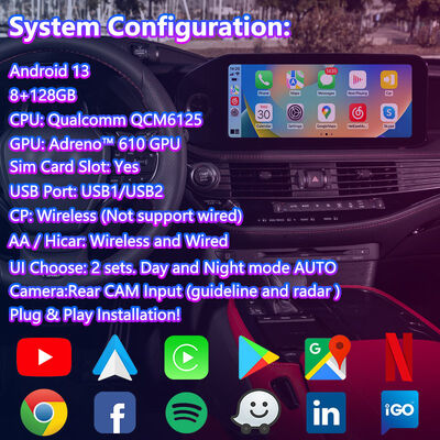 2020년 이후 렉서스 LS 500 500h LS500용 Lsailt 안드로이드 멀티미디어 비디오 인터페이스