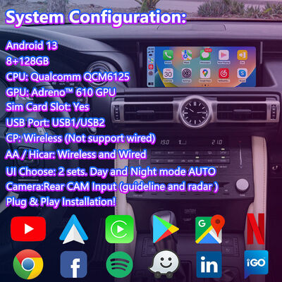2018년 이후 렉서스 RC 350 RC300 RCF RC300h RC350용 Lsailt 안드로이드 카플레이 비디오 인터페이스