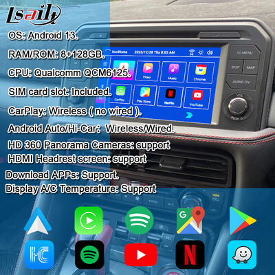 닛산 멀티미디어 인터페이스 GT-R 2017+통합 무선 CarPlay, YouTube, NetFlix,Android Auto용 OEM Android 업그레이드