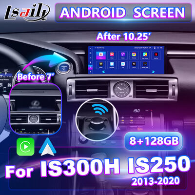 Lsailt 10.25 인치 안드로이드 Carplay 멀티미디어 화면 2013-2020 Lexus IS 손잡이 IS250 IS200t IS300 IS300h IS350