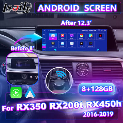 Lsailt 안드로이드 카플레이 멀티미디어 인터페이스 화면 2016-2019 렉서스 RX Knob RX350 RX450h RX200t RX300