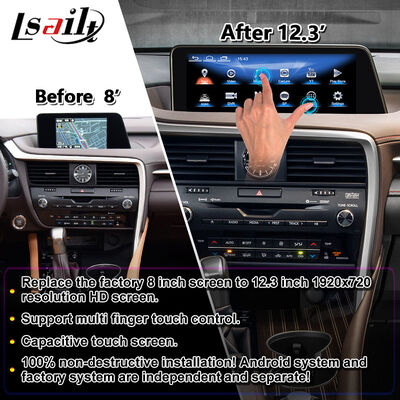 2016-2019 렉서스 RX RX450h RX350 RX200t RX300 RX450L RX350L용 안드로이드 멀티미디어 카플레이 스크린