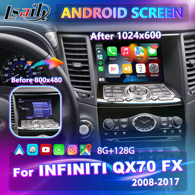 Lsailt 안드로이드 카플레이 멀티미디어 화면 2008-2017 인피니티 FX35 FX37 FX50 FX30D FX QX70