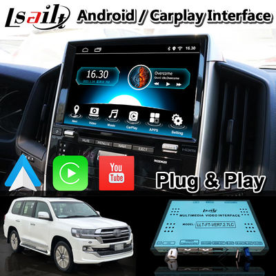 토요타 랜드크루저 LC200 LC-GT GXR 2018-2021 터치 3을 위한 4+64GB 안드로이드 카플레이 비디오 인터페이스