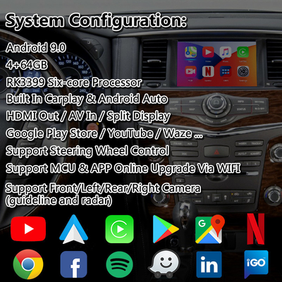 2012-2017 Nissan Patrol Y62용 Lsailt 4+64GB Android 비디오 인터페이스 무선 Carplay