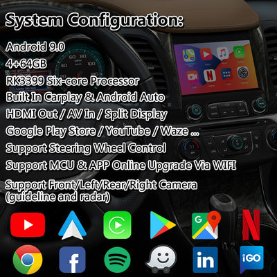 Lsailt 안드로이드 카플레이 멀티미디어 인터페이스 2014-2020 쉐보레 임팔라 LTZ LT Mylink 시스템