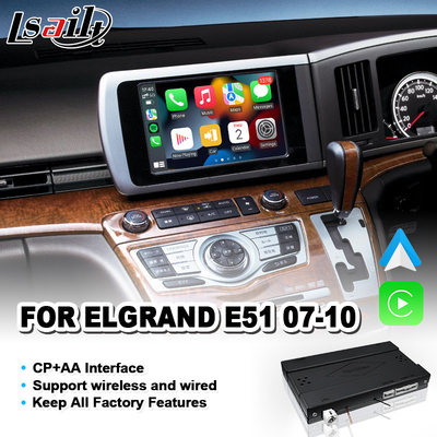 닛산 Elgrand E51 시리즈 3 2007-2010년을 위한 Lsailt Carplay 안드로이드 자동 영상 공용영역