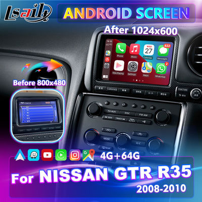 닛산 GTR R35 GT-R JDM 2008-2010을 위한 라이세일트 7 인치 안드로이드 멀티미디어 대체 HD 화면